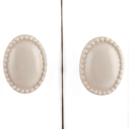 Cream Oval Ceramic Drawer Knob